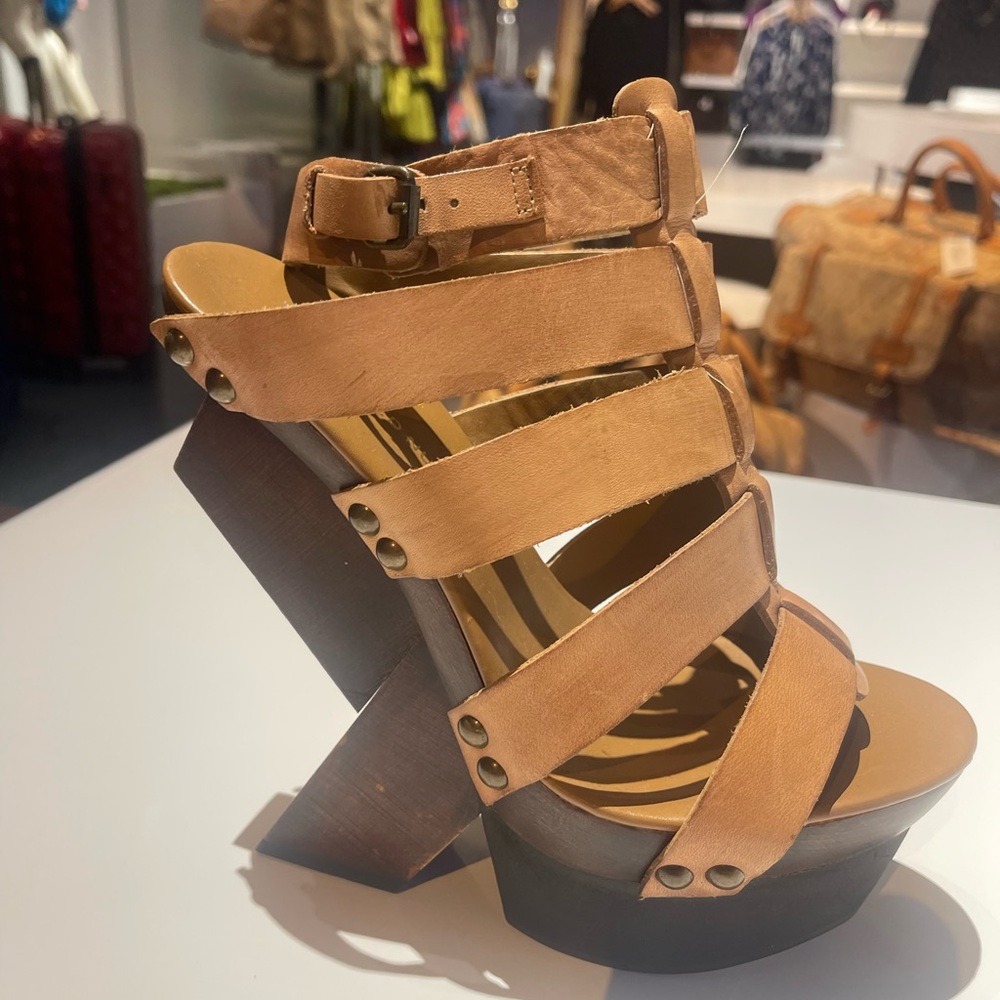 United Nude Tan Strappy Heels